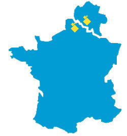 Implantations Eautex France et Belgique